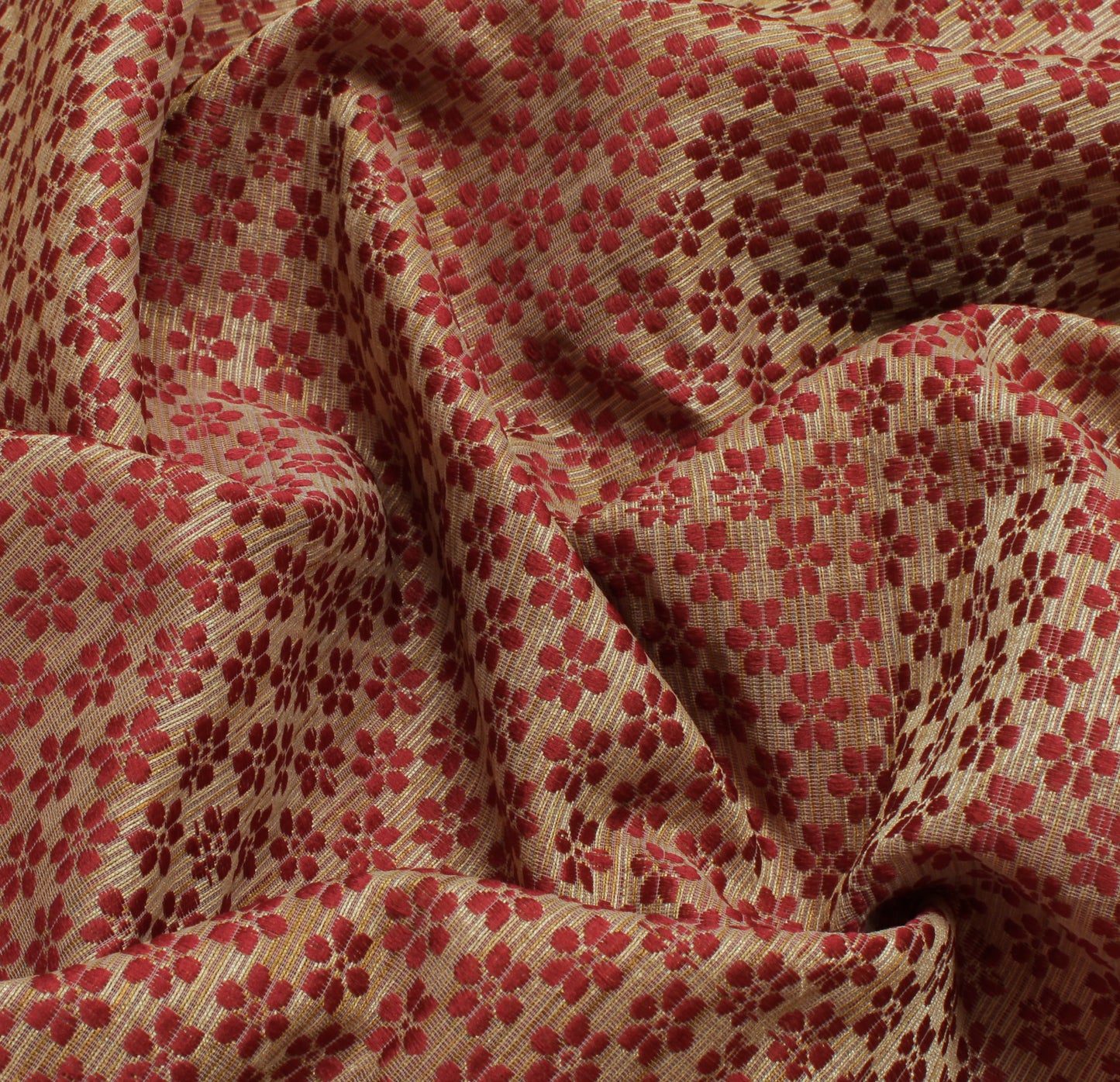Sushila Vintage Indian Saree Blend Cotton Woven Floral Sari Craft 5 Yard Fabric