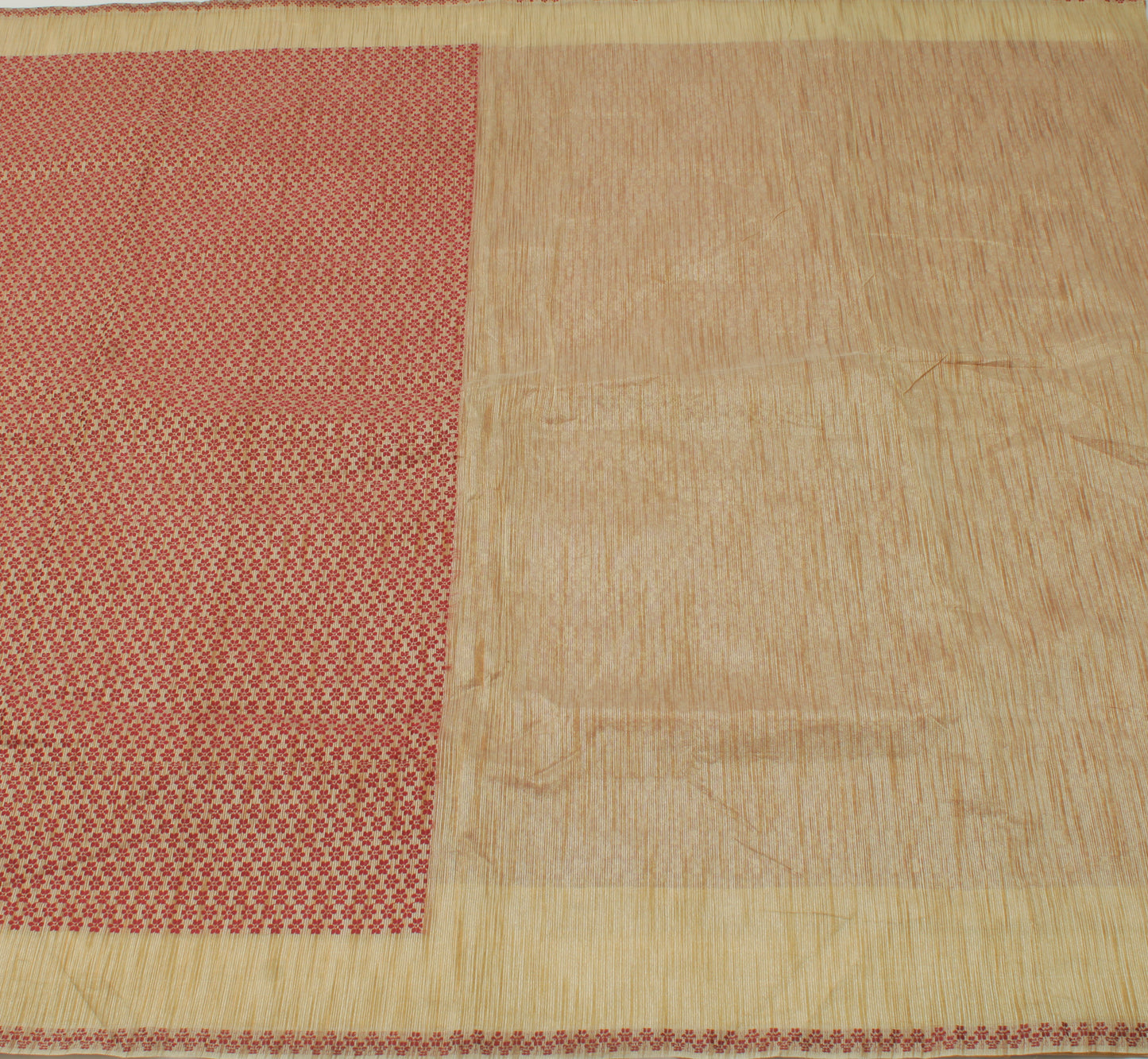 Sushila Vintage Indian Saree Blend Cotton Woven Floral Sari Craft 5 Yard Fabric