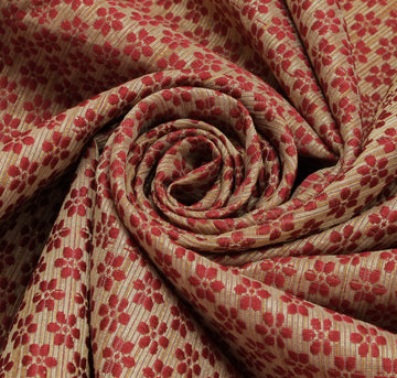 Sushila Vintage Indian Saree Blend Cotton Woven Floral Sari Craft 5 Yard Fabric