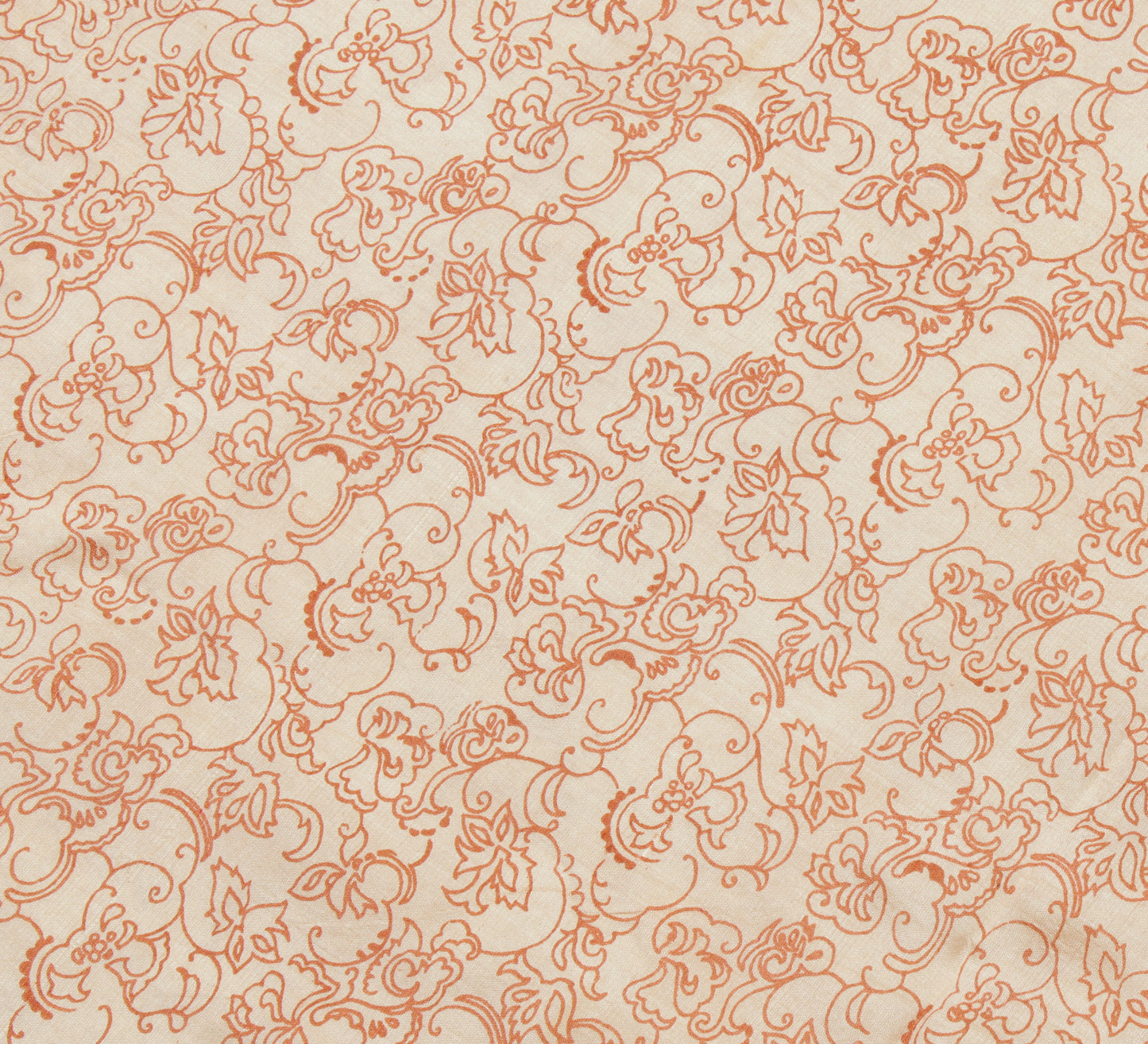 Sushila Vintage Cream Saree 100% Pure Silk Printed Floral Sari Craft 6 YD Fabric