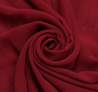Sushila Vintage Red Saree Blend Georgette Silk Hand Beaded Floral Sari Fabric