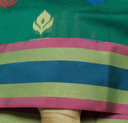 Sushila Vintage Green Saree Blend Silk All Over Woven Floral Sari Craft Fabric