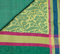 Sushila Vintage Green Saree Blend Silk All Over Woven Floral Sari Craft Fabric