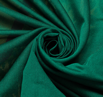 Sushila Vintage Green Saree Blend Silk All Over Woven Floral Sari Craft Fabric