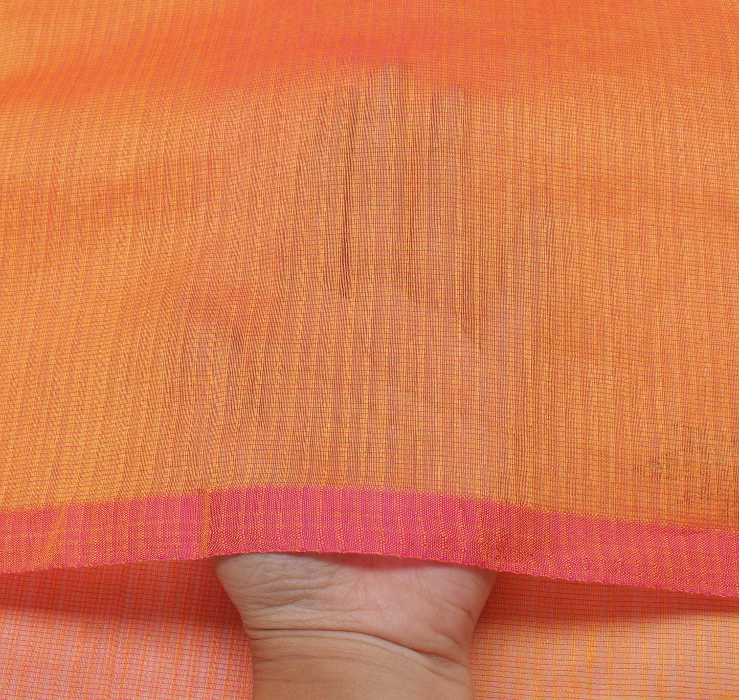 Sushila Vintage Orange Saree 100% Pure Cotton Embroidered Floral Sari Fabric