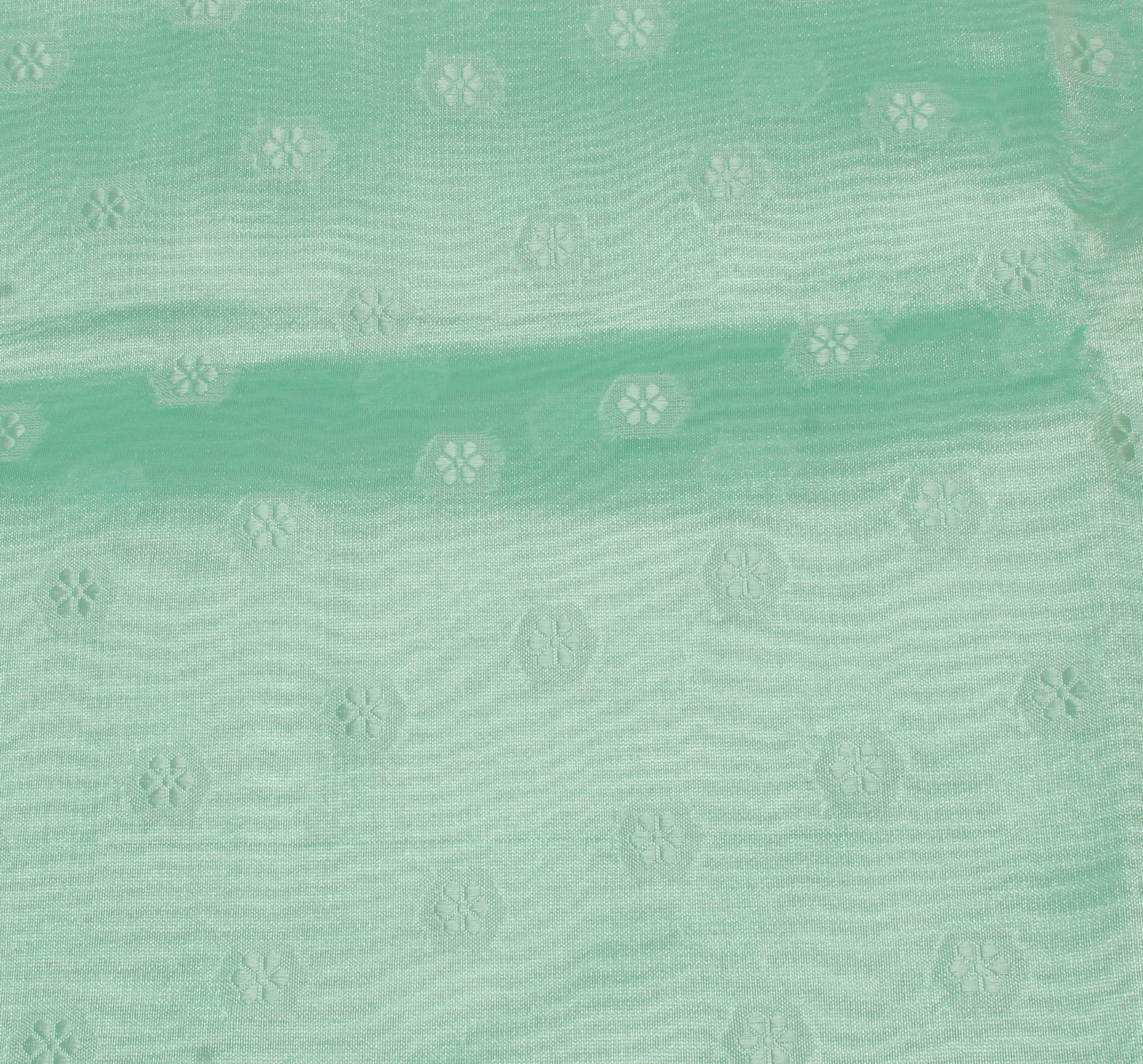 Sushila Vintage Green Saree Blend Tissue Silk Woven Floral Sari Craft Fabric