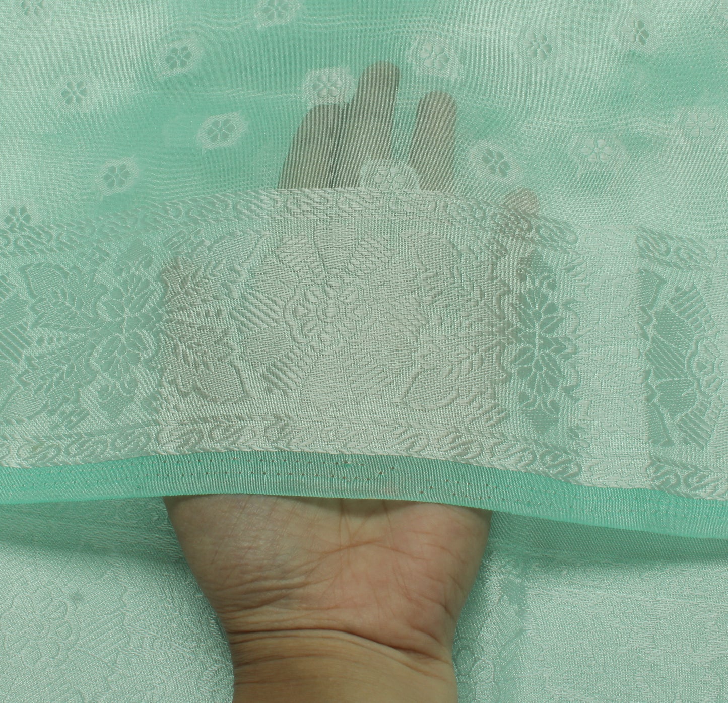 Sushila Vintage Green Saree Blend Tissue Silk Woven Floral Sari Craft Fabric