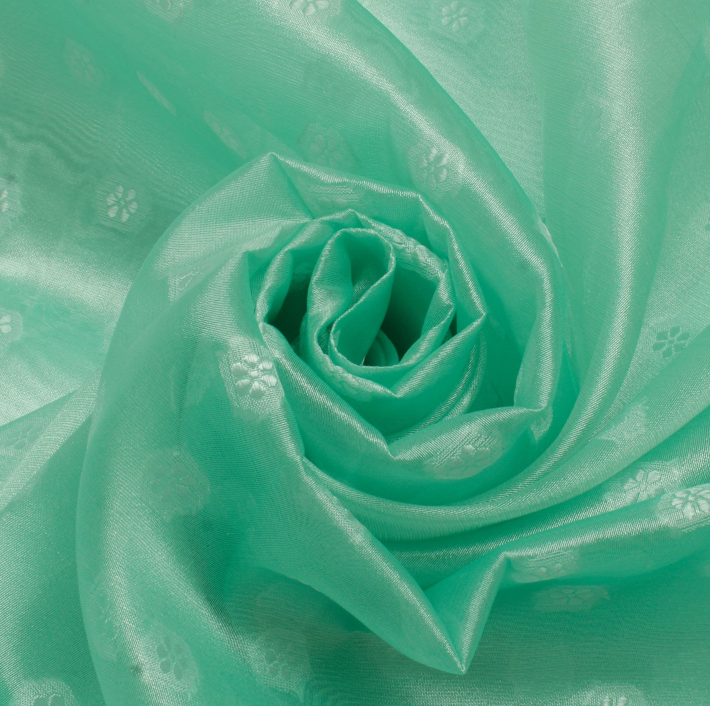 Sushila Vintage Green Saree Blend Tissue Silk Woven Floral Sari Craft Fabric