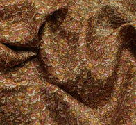 Sushila Vintage Green Saree 100% Pure Silk Printed Floral Sari Craft 5 YD Fabric