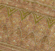Sushila Vintage Green Saree 100% Pure Silk Printed Floral Sari Craft 5 YD Fabric