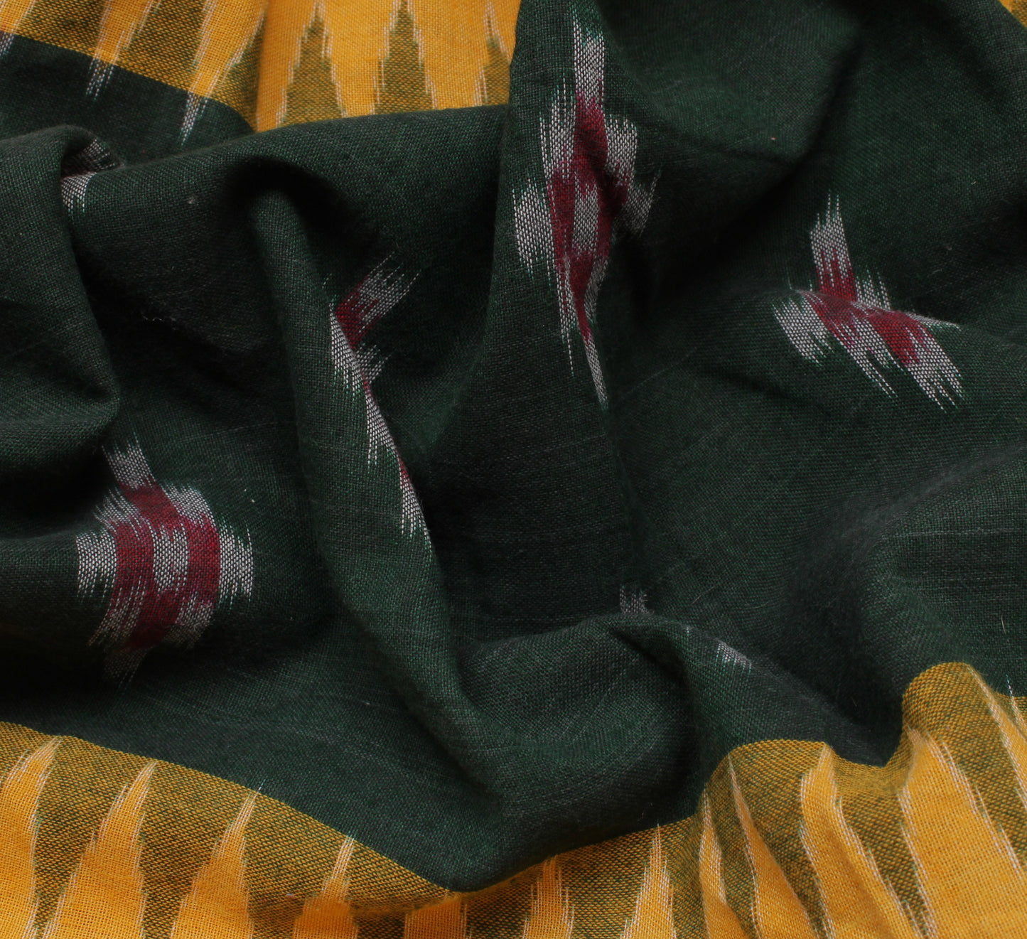 Sushila Vintage Saree 100% Pure Cotton Hand Woven Ikat Patola Sari Craft Fabric