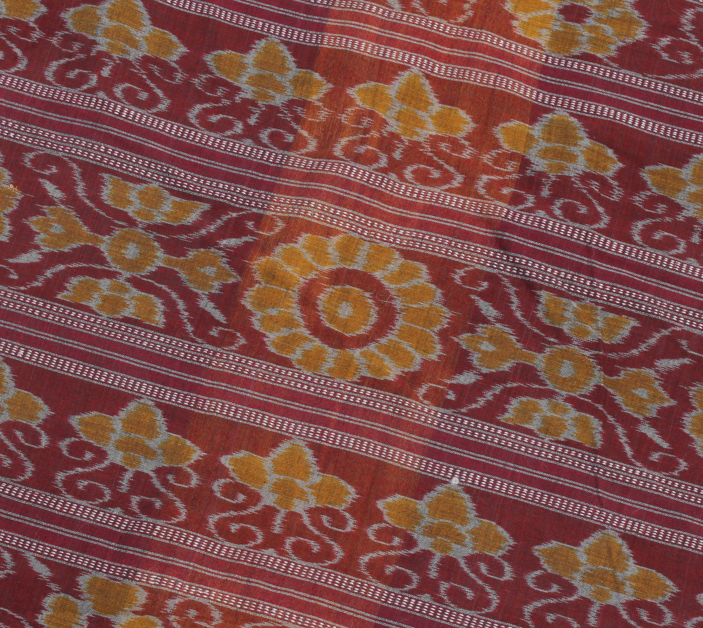 Sushila Vintage Saree 100% Pure Cotton Hand Woven Ikat Patola Sari Craft Fabric