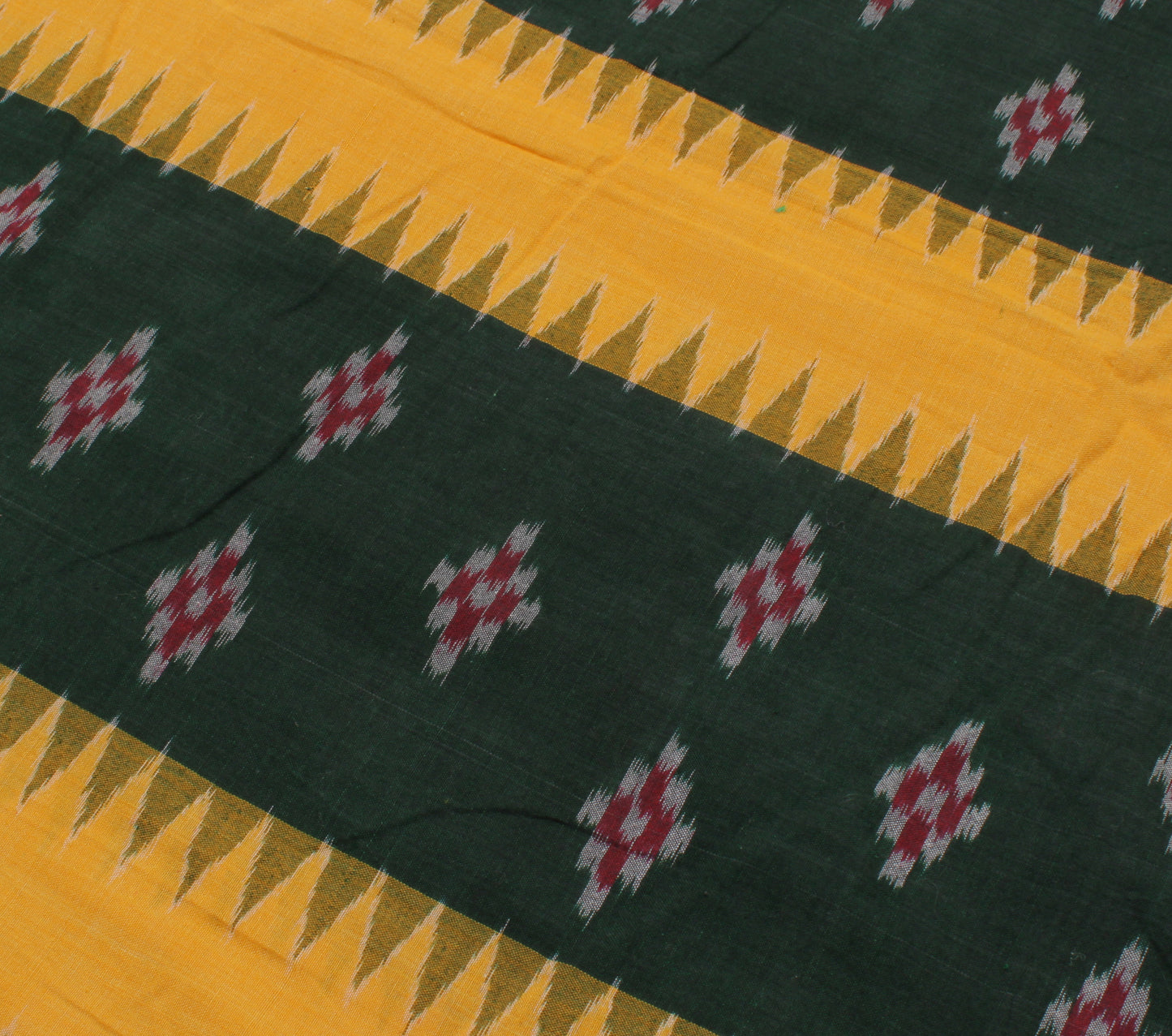 Sushila Vintage Saree 100% Pure Cotton Hand Woven Ikat Patola Sari Craft Fabric
