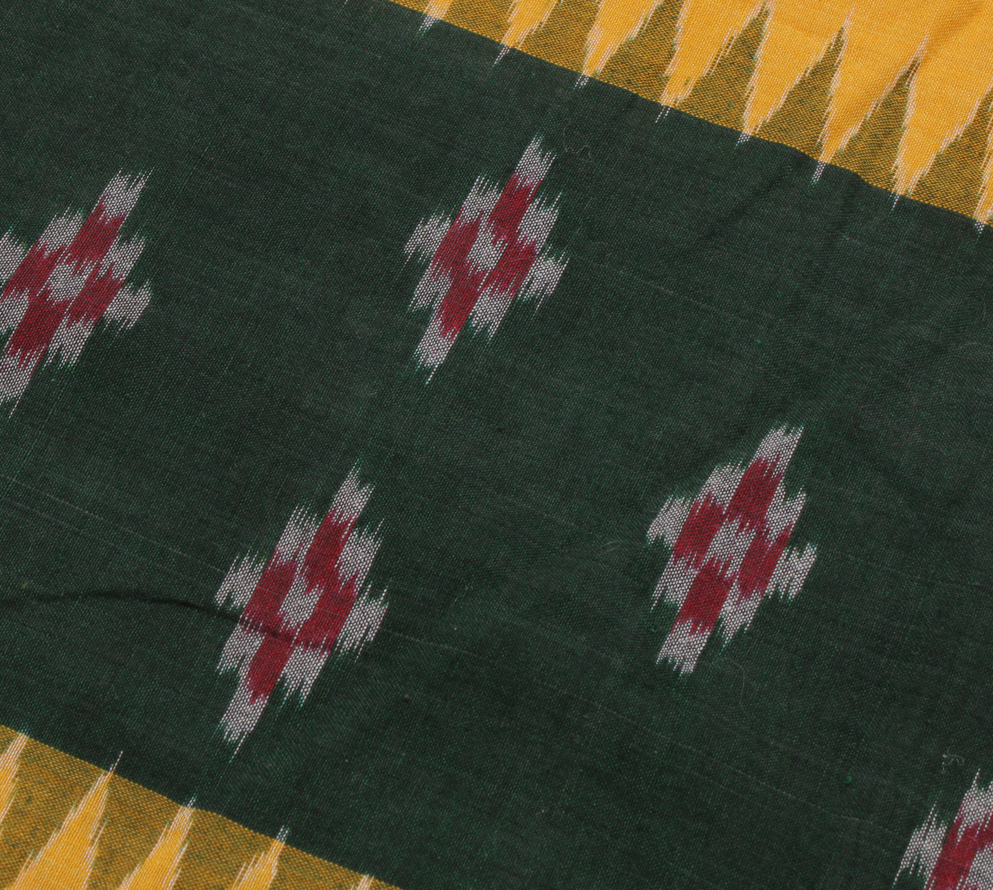 Sushila Vintage Saree 100% Pure Cotton Hand Woven Ikat Patola Sari Craft Fabric