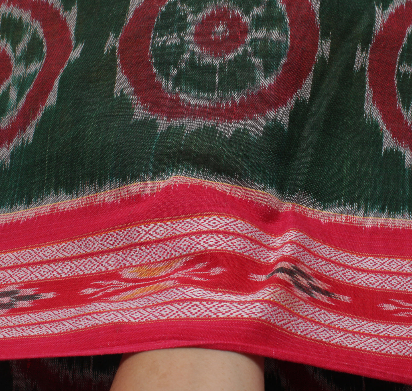 Sushila Vintage Saree 100% Pure Cotton Hand Woven Ikat Patola Sari Craft Fabric