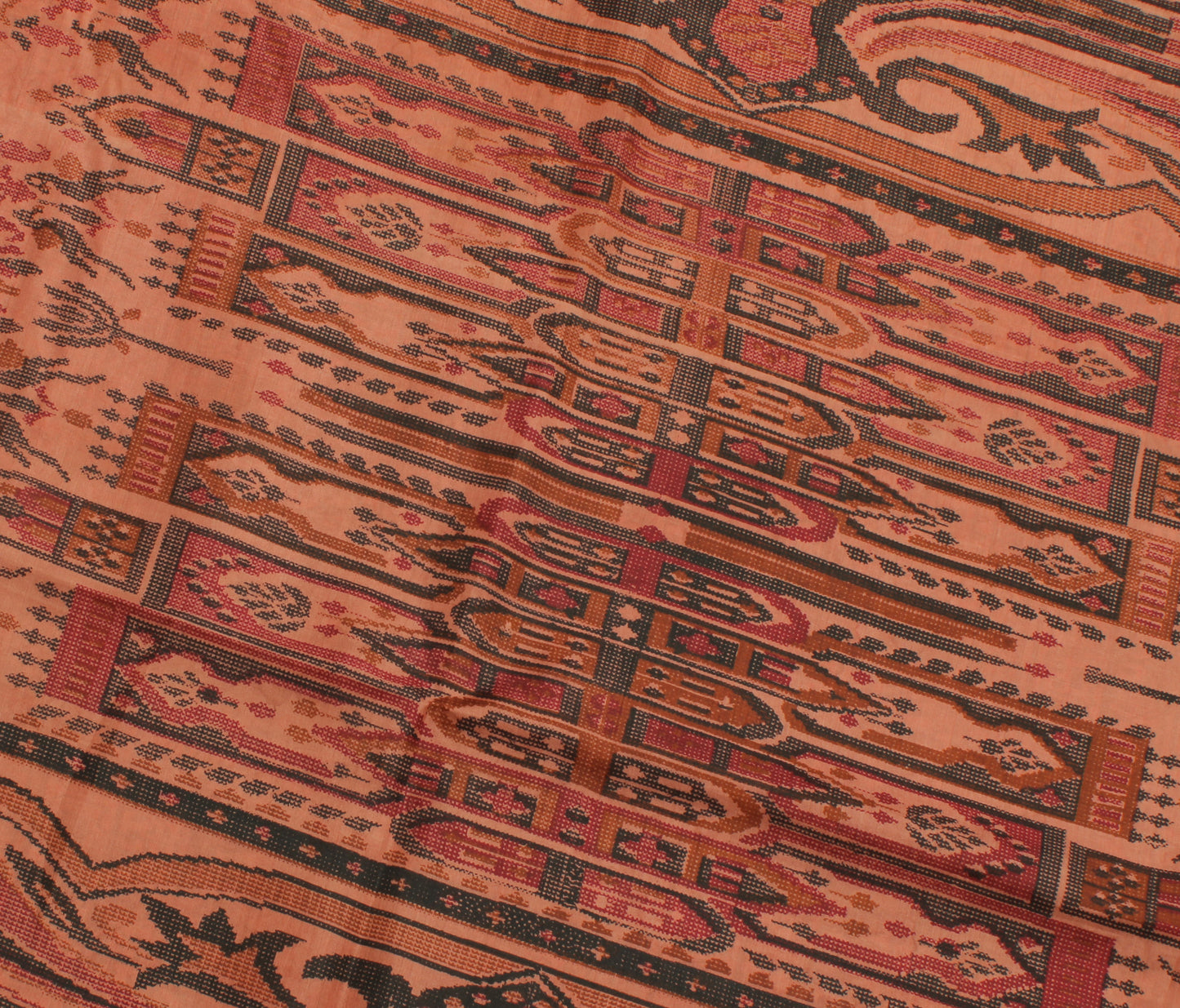 Sushila Vintage Indian Saree 100% Pure Silk Printed Sari Craft 5 Yard Fabric