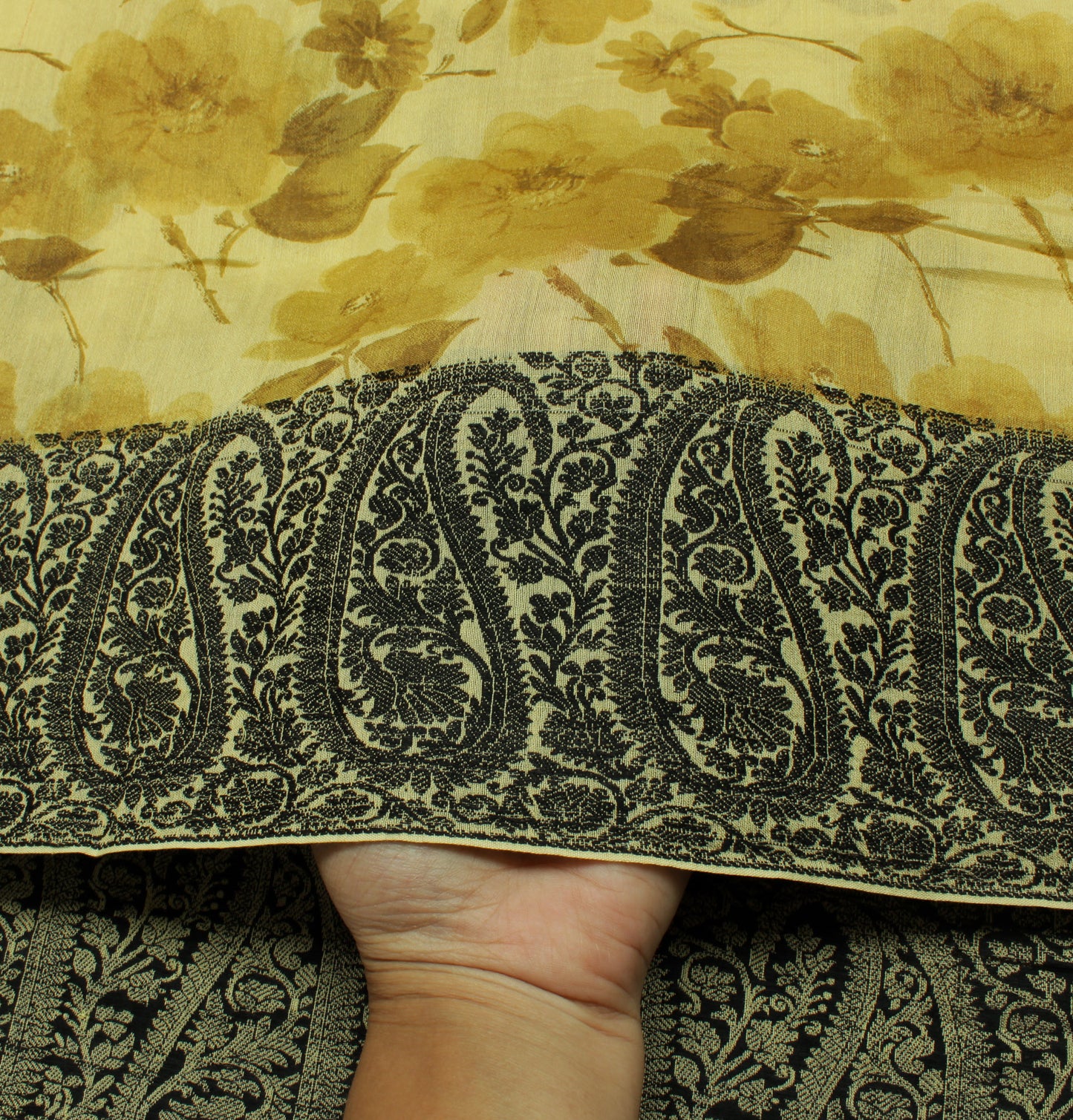Sushila Vintage Light Green Saree Pure Cotton Printed Floral Sari Craft Fabric