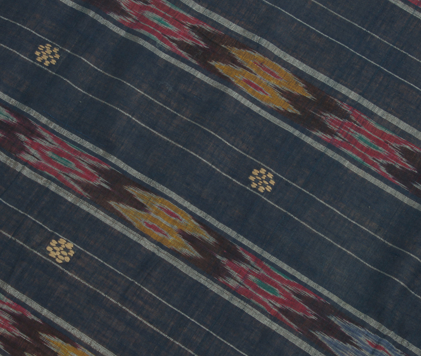 Sushila Vintage Brown Saree Pure Cotton Hand Woven Ikat Patola Sari Craft Fabric