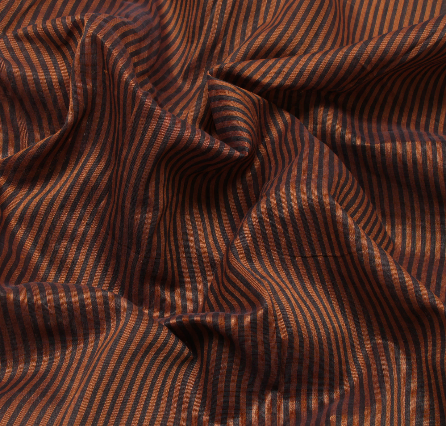 Sushila Vintage Brown Saree Blend Silk Woven Floral Sari Craft 5 Yard Fabric