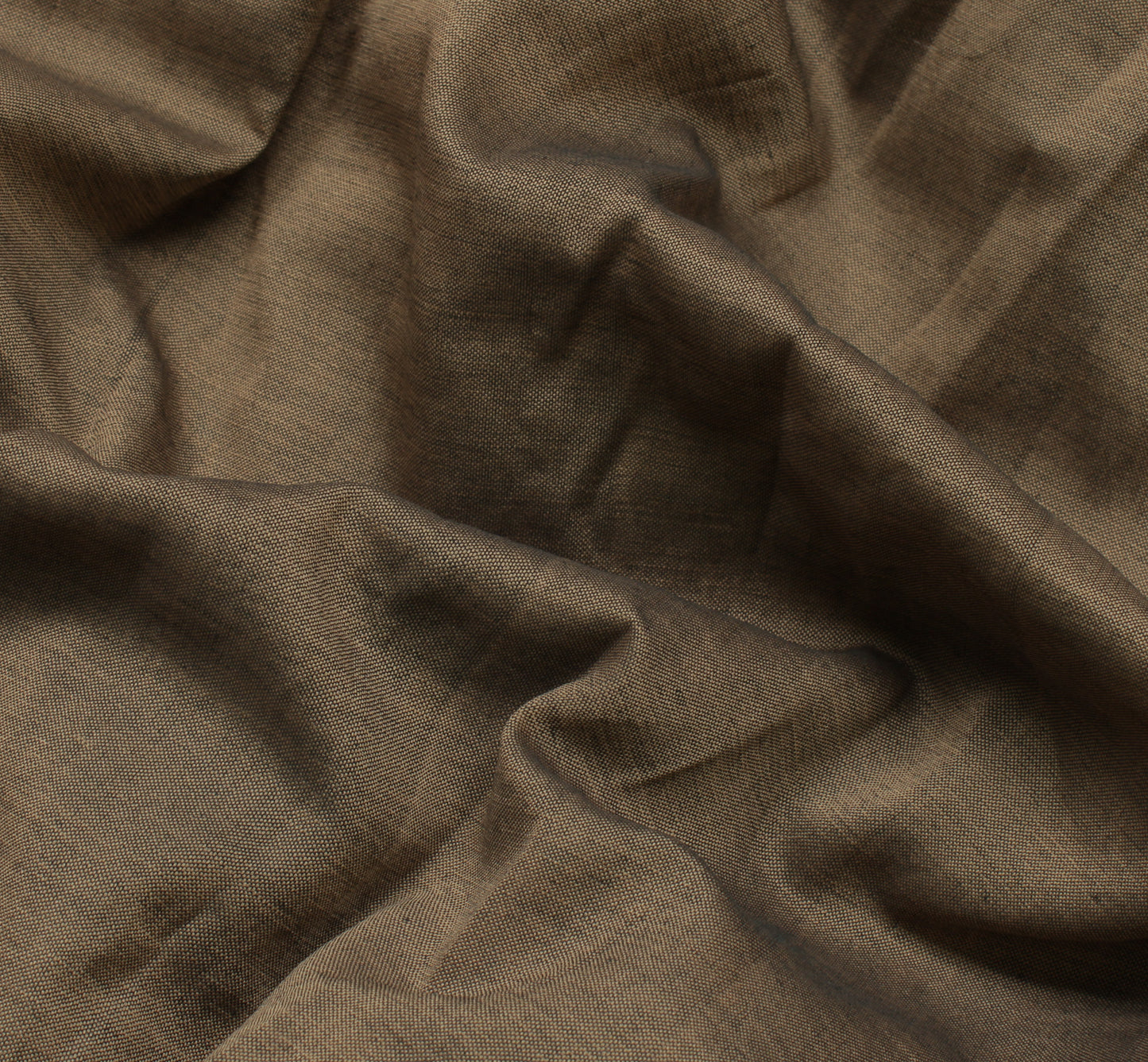 Sushila Vintage Brown Saree 100% Pure Cotton Woven Birds Sari Craft 5 YD Fabric