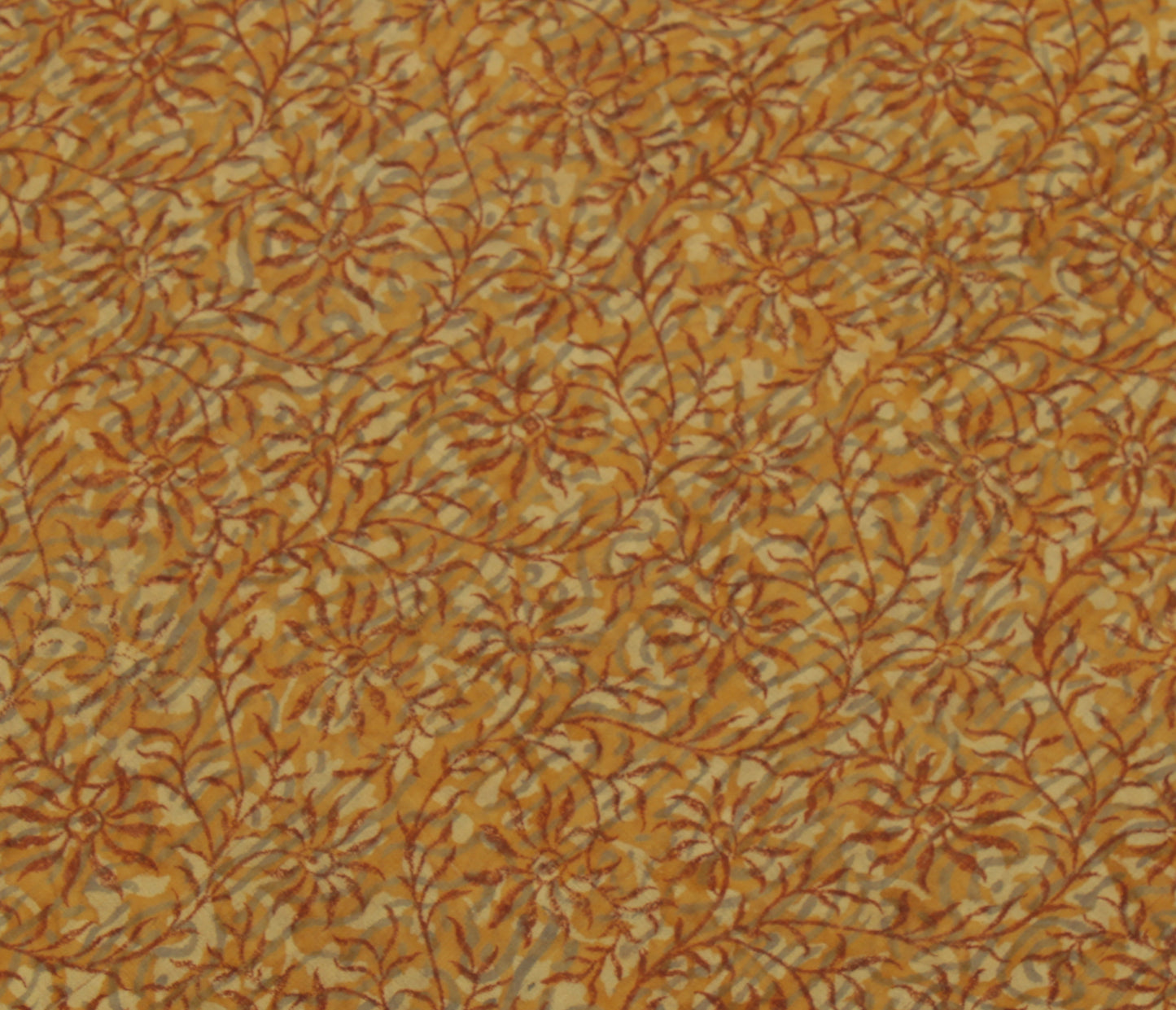 Sushila Vintage Mustard Saree Pure Georgette Silk Printed Floral Sari Fabric