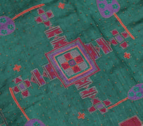 Sushila Vintage Indian Saree 100% Pure Silk Printed Sari Craft 5 Yard Fabric