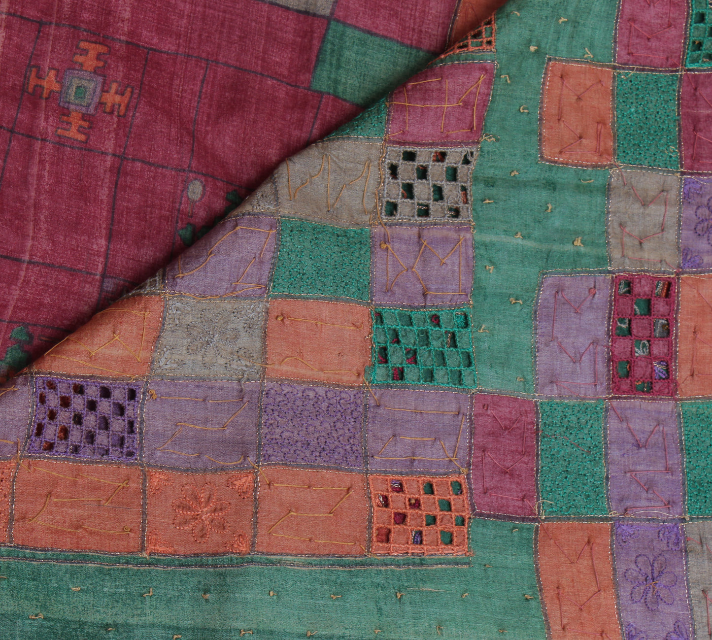 Sushila Vintage Indian Saree 100% Pure Silk Printed Sari Craft 5 Yard Fabric