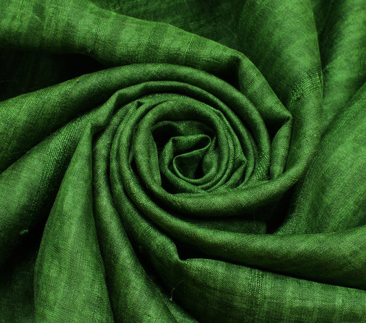 Sushila Vintage Green Indian Saree 100% Pure Silk Woven Sari Craft Decor Fabric