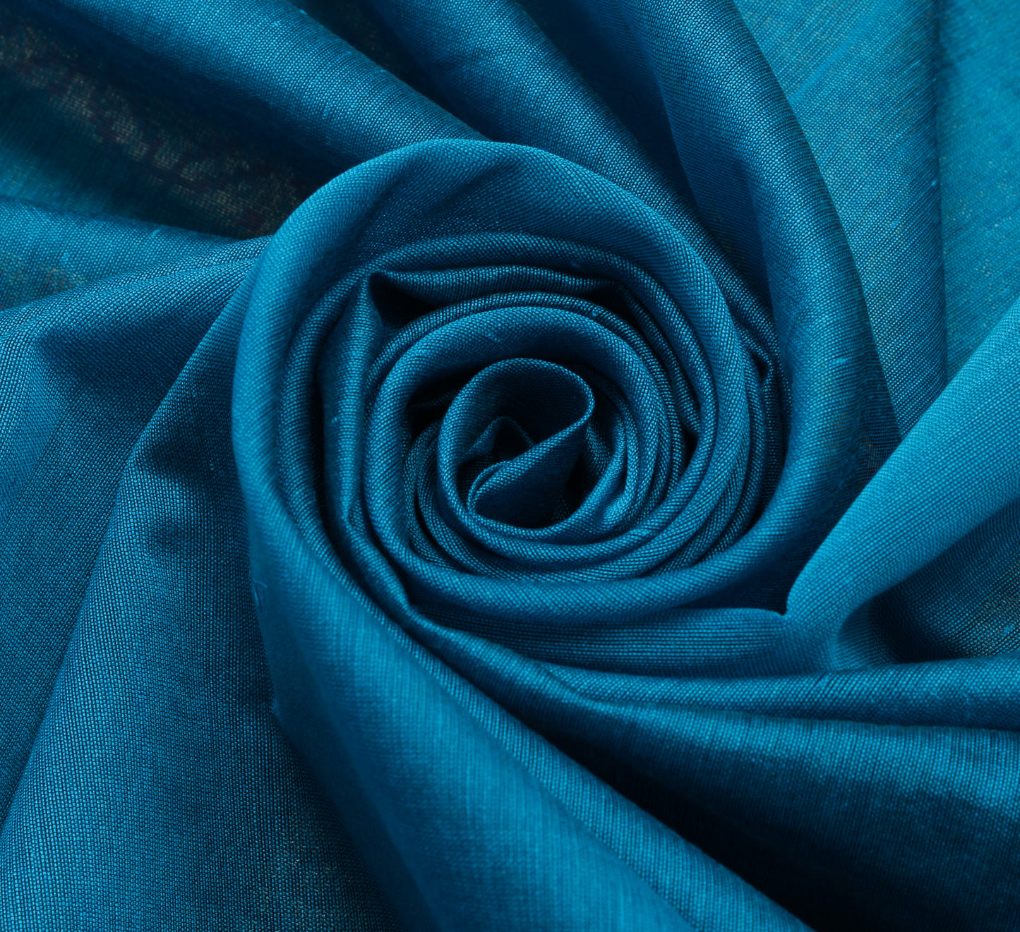 Sushila Vintage Teal Blue Saree 100% Pure Cotton Woven Sari Craft 5 Yard Fabric
