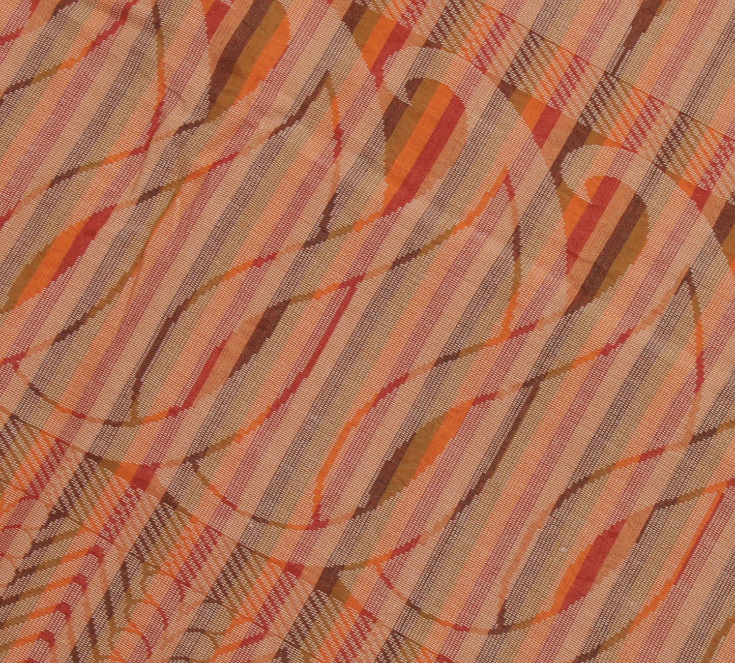 Sushila Vintage Indian Saree 100% Pure Cotton Woven Stripes Sari Craft Fabric