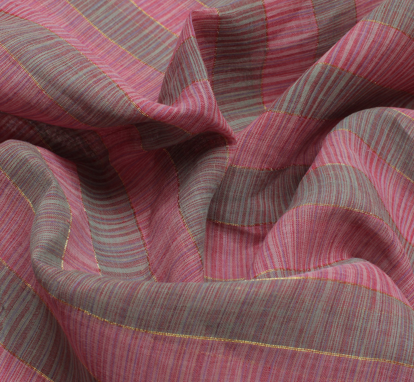 Sushila Vintage Indian Saree 100% Pure Cotton Woven Sari Craft 5 Yard Fabric