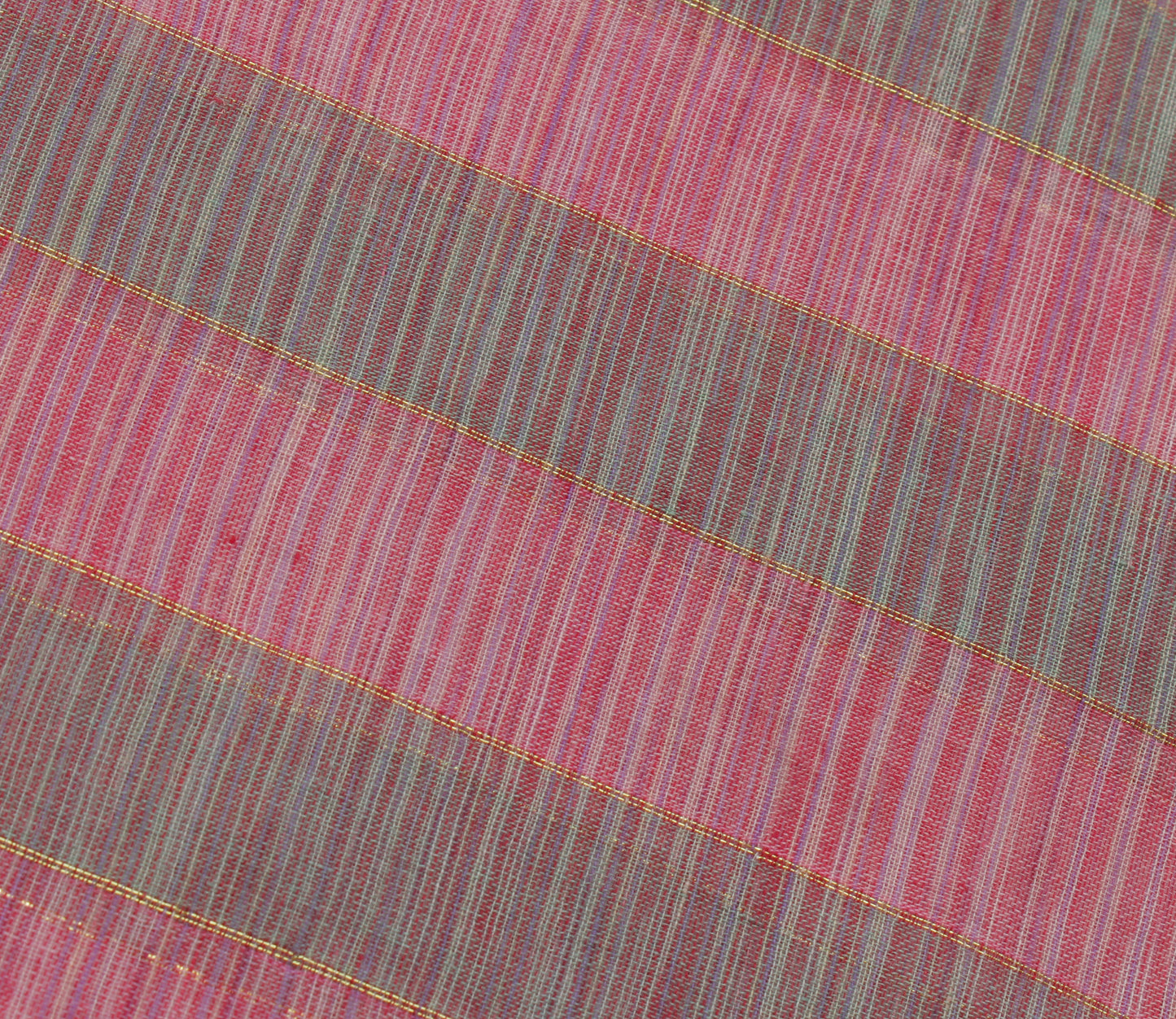 Sushila Vintage Indian Saree 100% Pure Cotton Woven Sari Craft 5 Yard Fabric