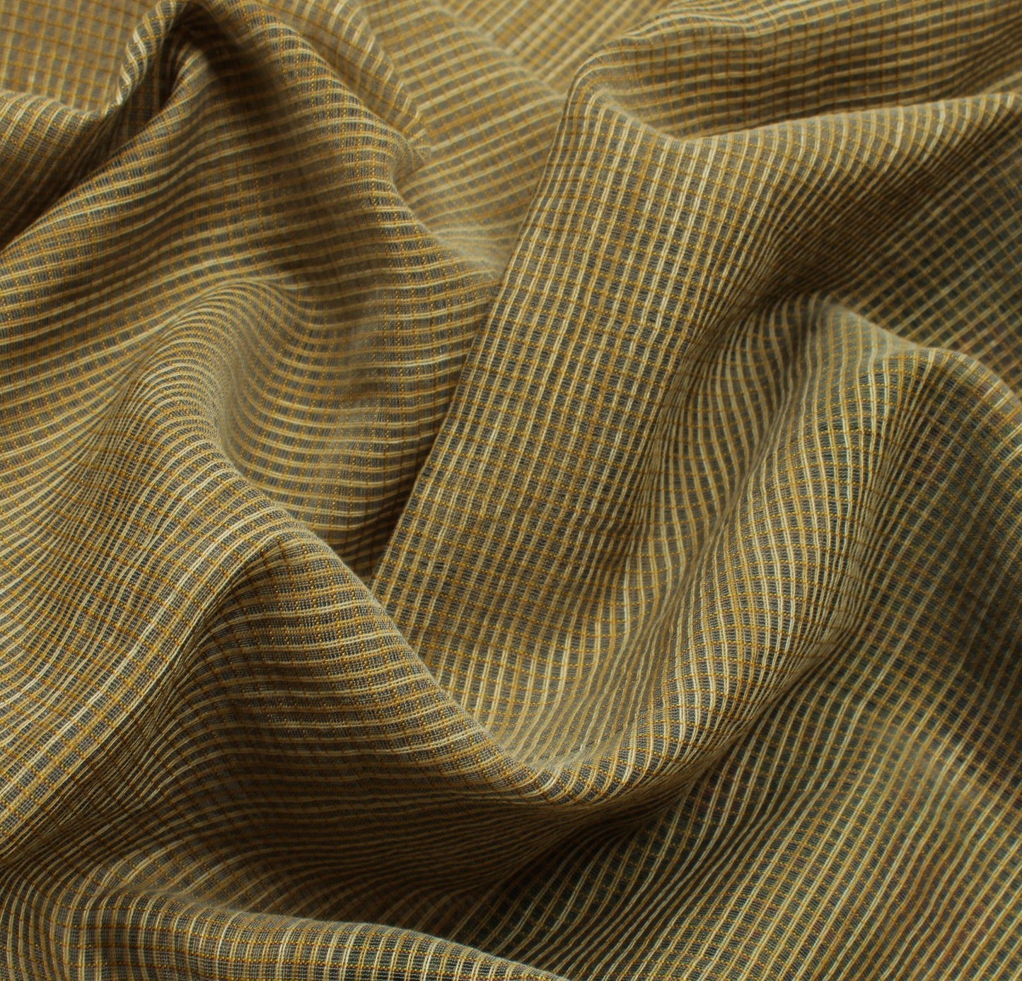 Sushila Vintage Brown Indian Saree Blend Cotton Woven Sari Craft 5 Yard Fabric