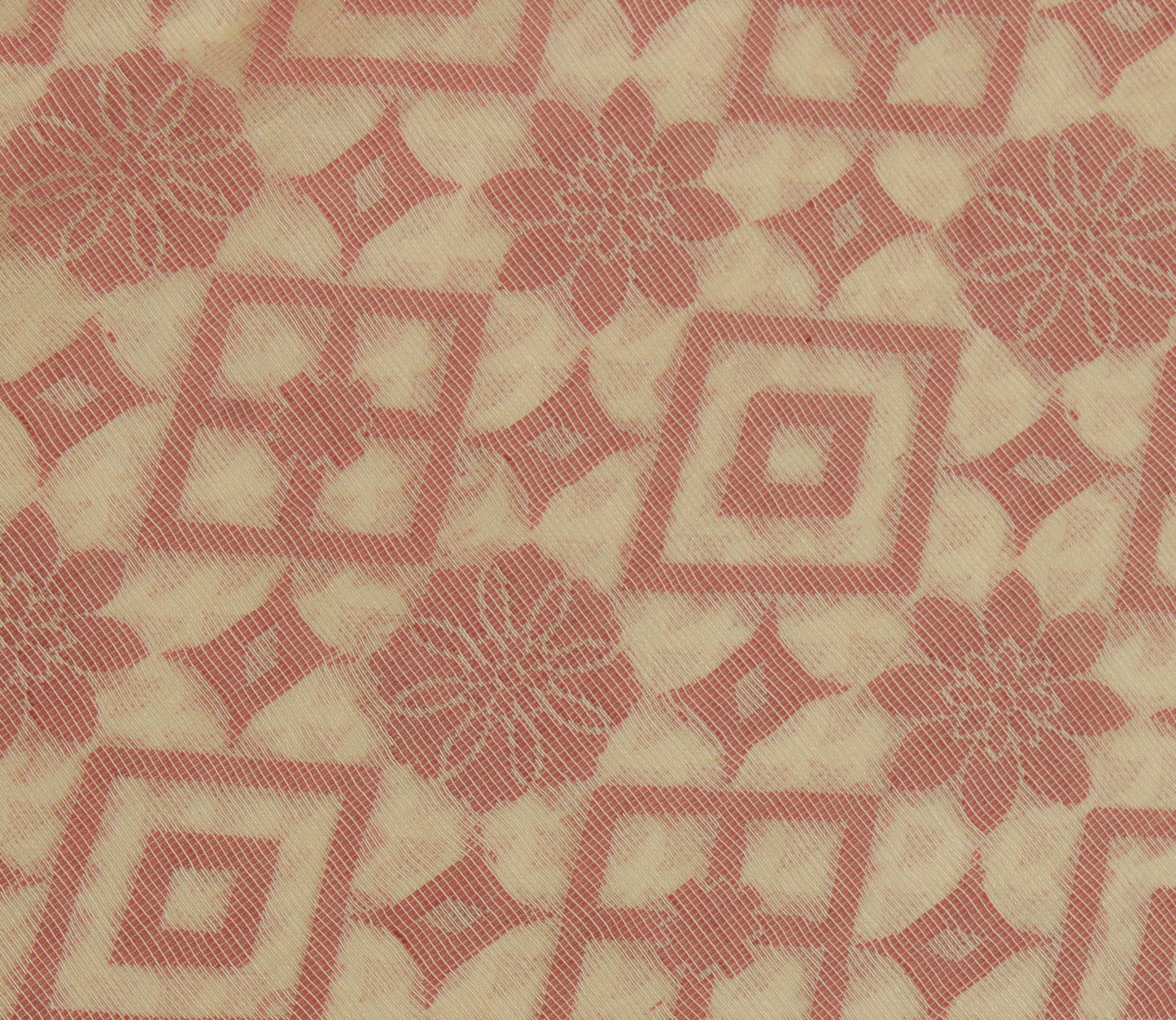 Sushila Vintage Cream Saree 100% Pure Silk Woven Floral Sari Craft 5 Yard Fabric