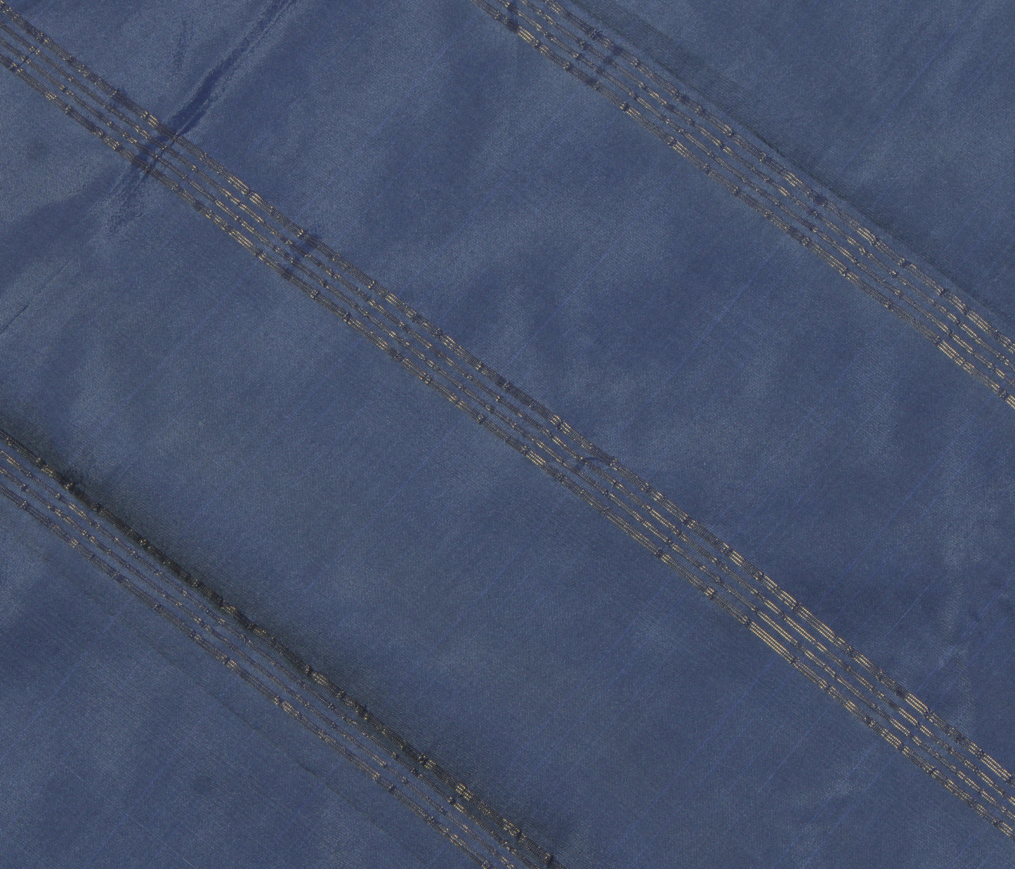 Sushila Vintage Blue Indian Saree Blend Silk Woven Sari Craft 5 Yard Fabric