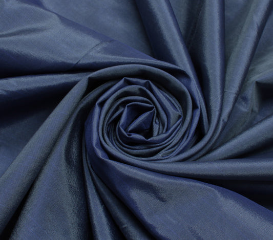 Sushila Vintage Blue Indian Saree Blend Silk Woven Sari Craft 5 Yard Fabric