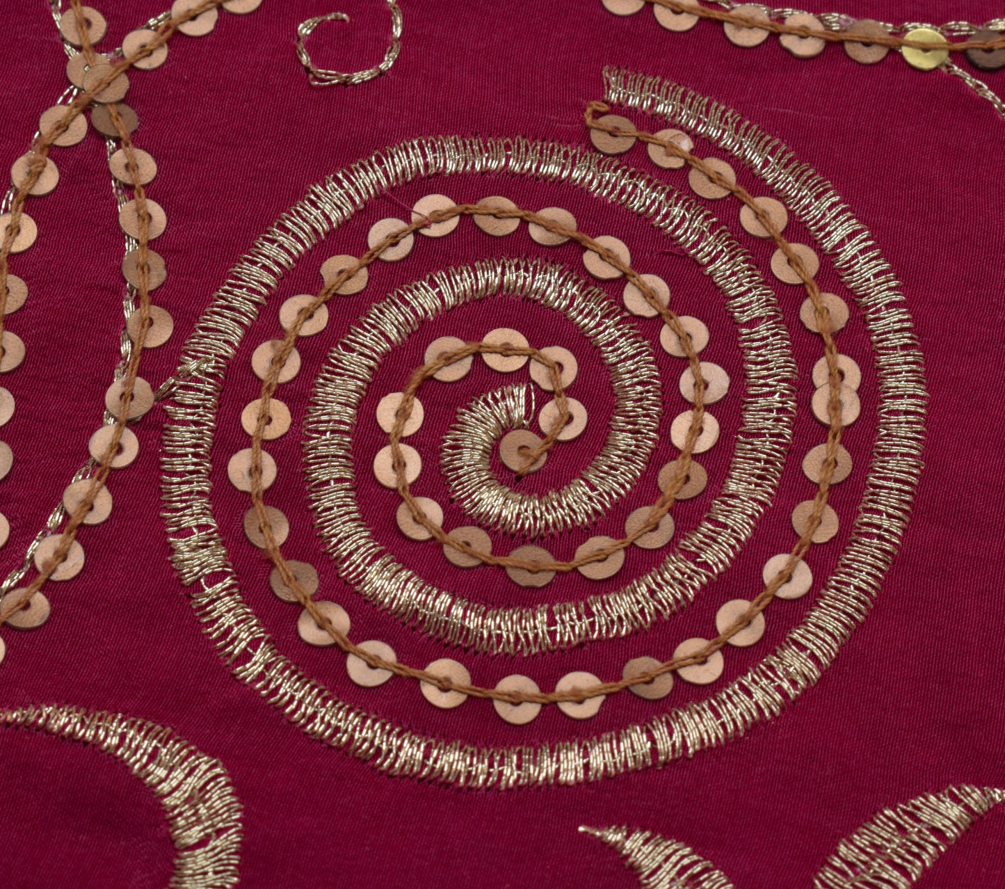 Sushila Vintage HEAVY Pink Saree Pure Crepe Silk Embroidered Floral Sari Fabric