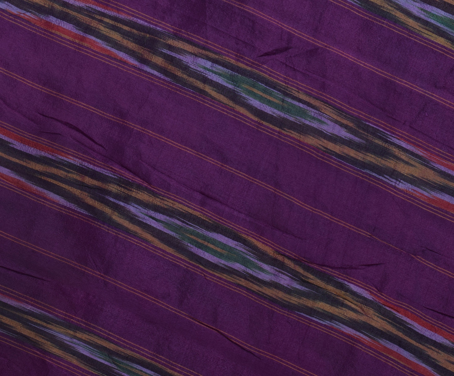 Sushila Vintage Purple Saree Pure Silk Hand Woven Ikat Patola Sari Craft Fabric