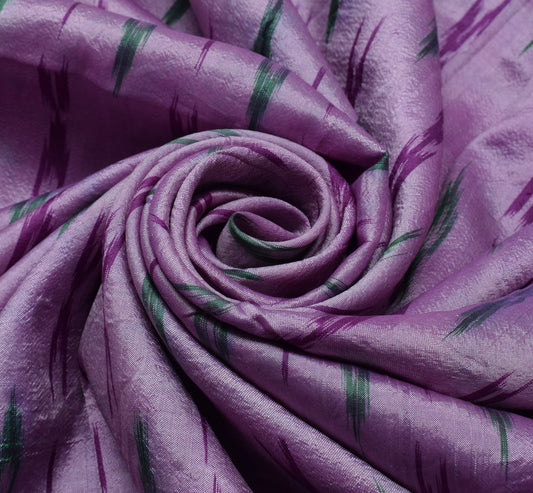 Sushila Vintage Purple Saree Pure Silk Hand Woven Ikat Patola Sari Craft Fabric