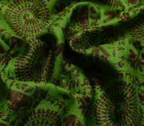 Sushila Vintage Green Saree 100% Pure Silk Woven & Printed Sari 5 Yard Fabric