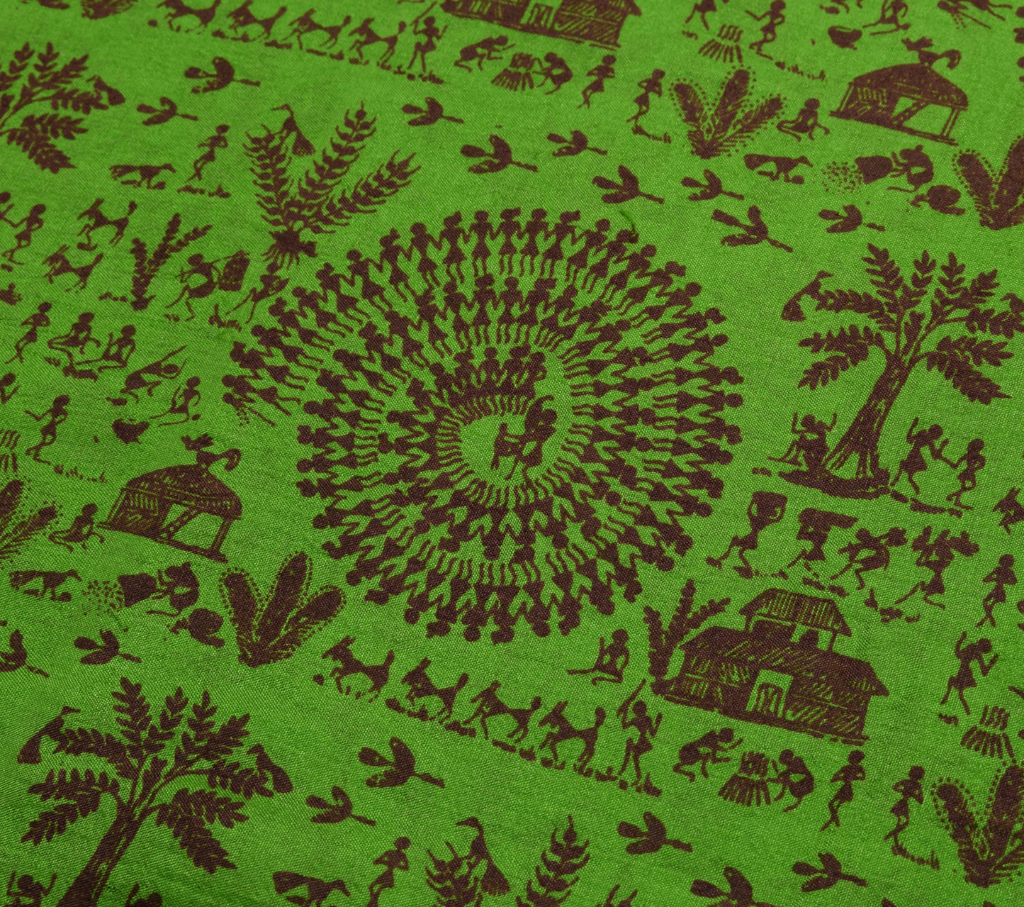 Sushila Vintage Green Saree 100% Pure Silk Woven & Printed Sari 5 Yard Fabric