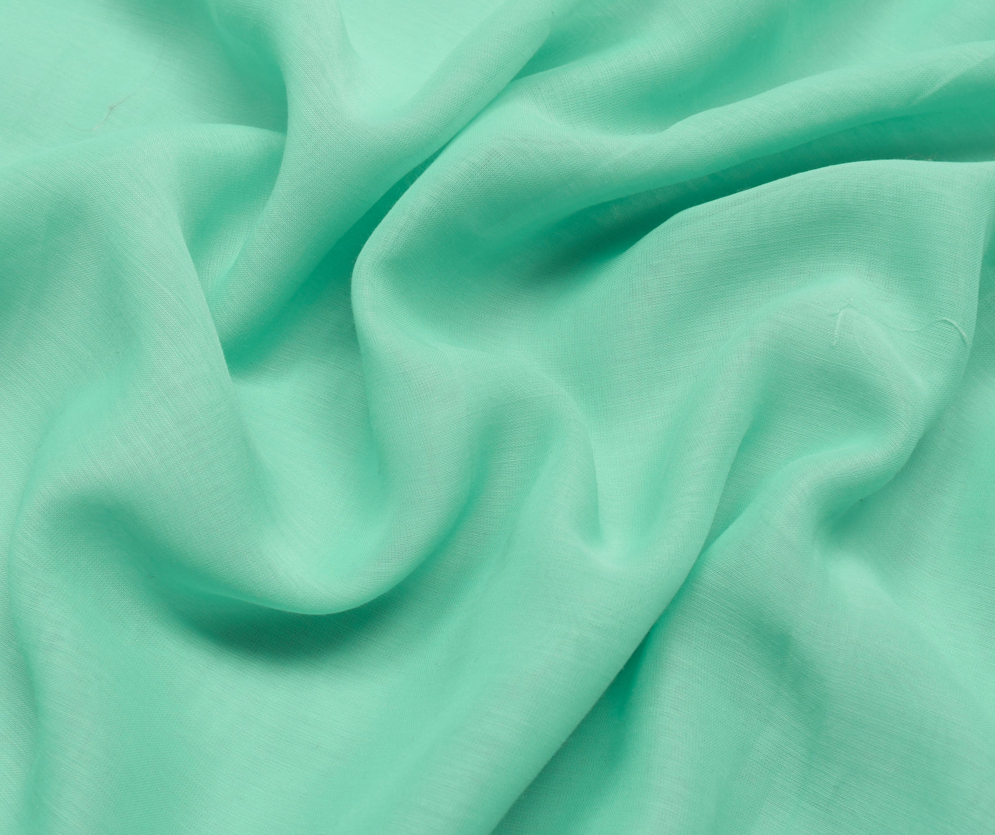 Sushila Vintage Indian Turquoise Green Plain Saree Woven Border Art Georgette Sari Craft Fabric