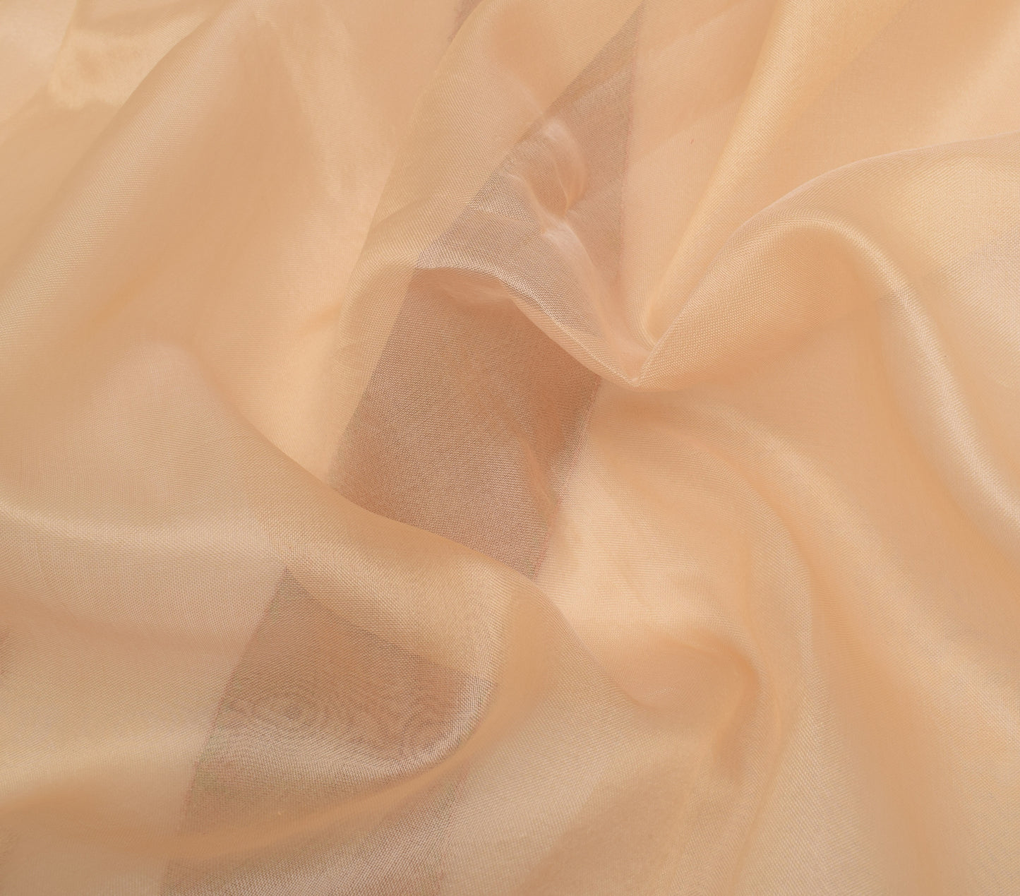 Sushila Vintage Beige Saree Pure Tissue Silk Hand Beaded Sari Craft 5 YD Fabric