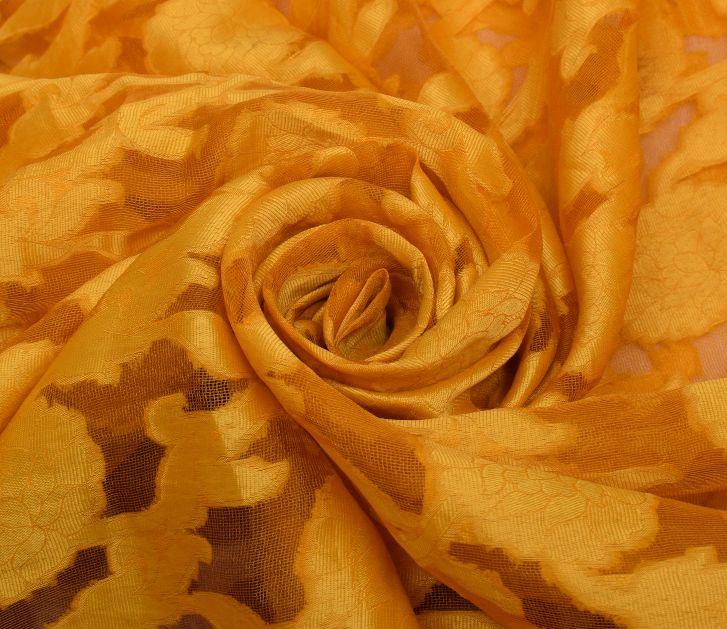 Sushila Vintage Indian Saree Blend Silk Woven Floral Sari 5 Yard Craft Fabric