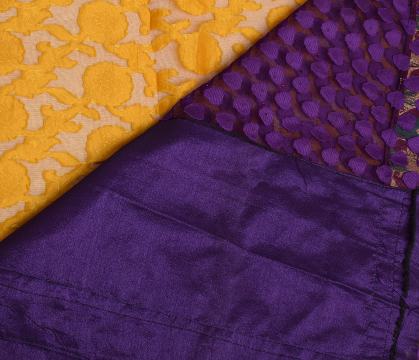 Sushila Vintage Indian Saree Blend Silk Woven Floral Sari 5 Yard Craft Fabric