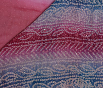 Sushila Vintage Indian Saree Blend Georgette Silk Printed Sari Craft Sari Fabric