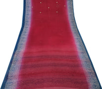 Sushila Vintage Indian Saree Blend Georgette Silk Printed Sari Craft Sari Fabric