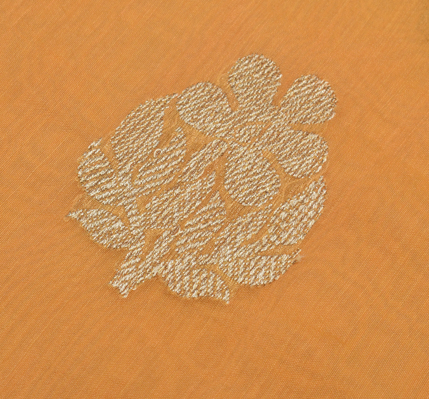 Sushila Vintage Orange Saree 100% Pure Silk Zari Woven Floral Sari 5 Yard Fabric