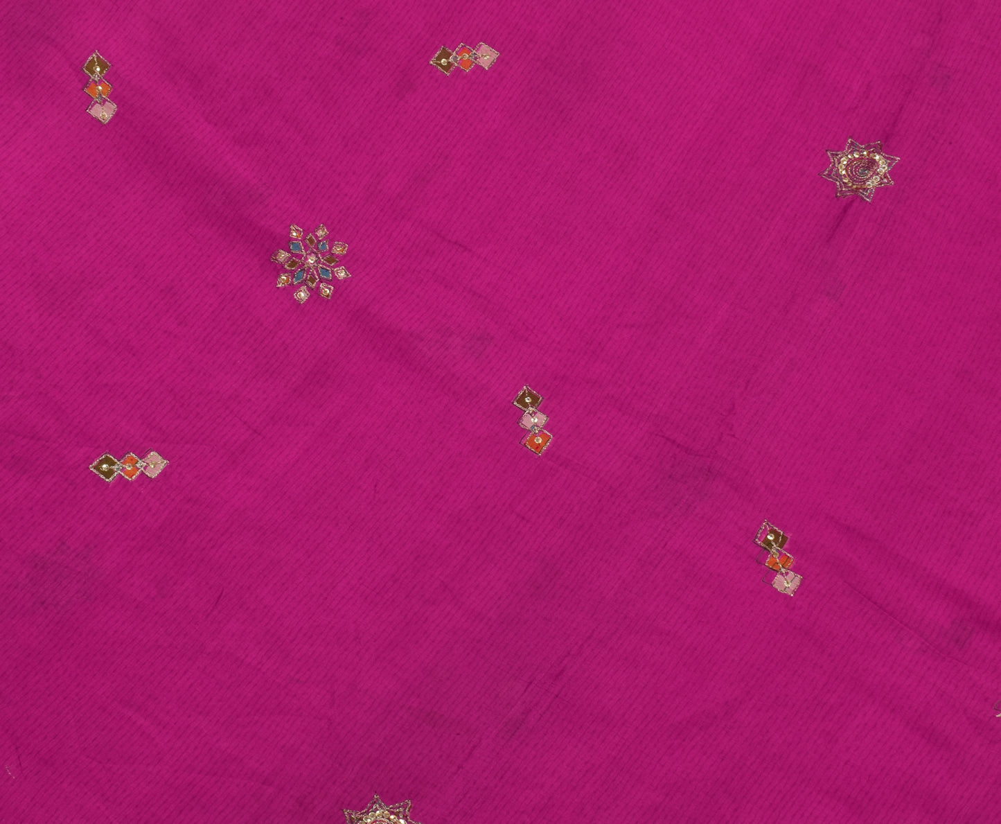 Sushila Vintage Purple Saree 100% Pure Silk Hand Beaded 5 Yard Sari Craft Fabric