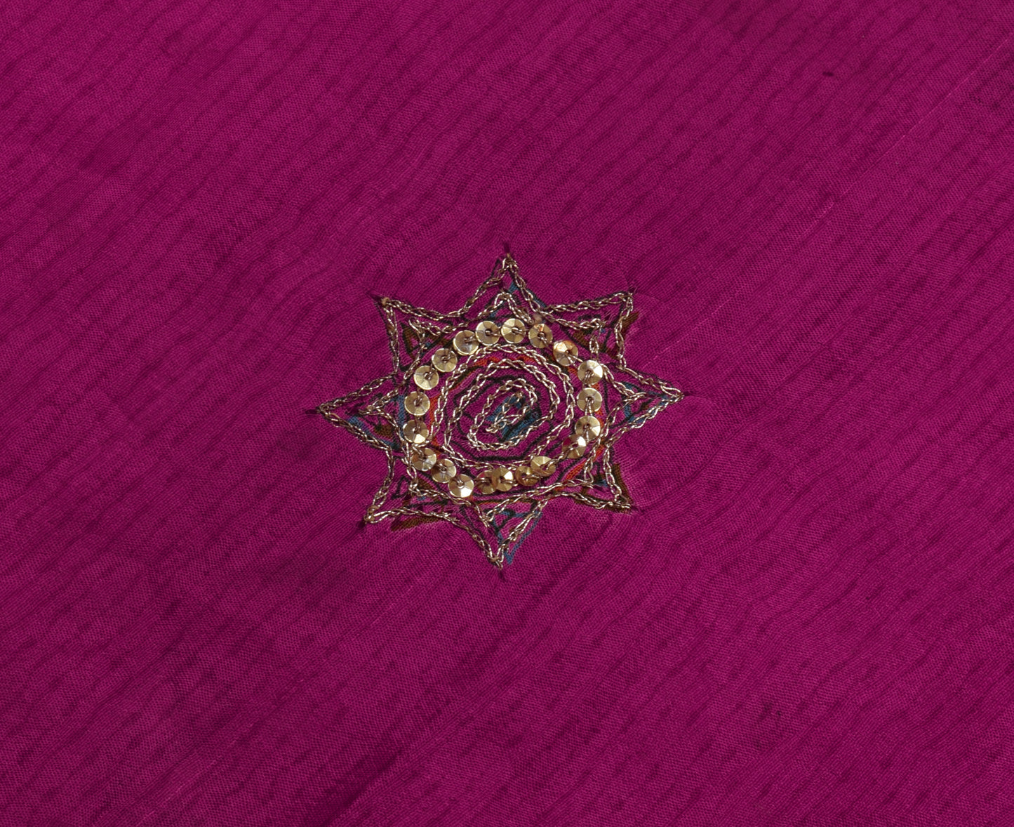 Sushila Vintage Purple Saree 100% Pure Silk Hand Beaded 5 Yard Sari Craft Fabric